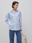 Cotton Stripe Shirt - Blue & Ecru