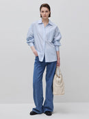 Cotton Stripe Shirt - Blue & Ecru