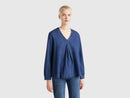 Be Denim V Neck Blouse - Denim