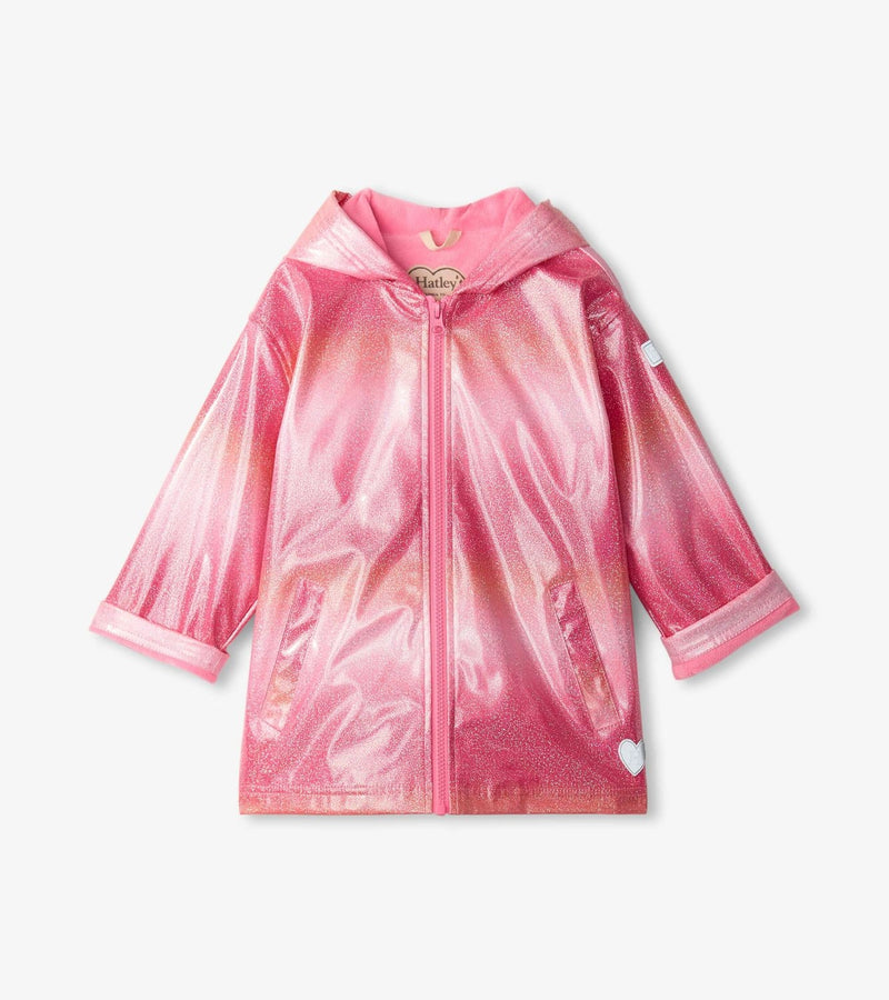 Summer Stripe Zip Up Rain Jacket - Sachet Pink