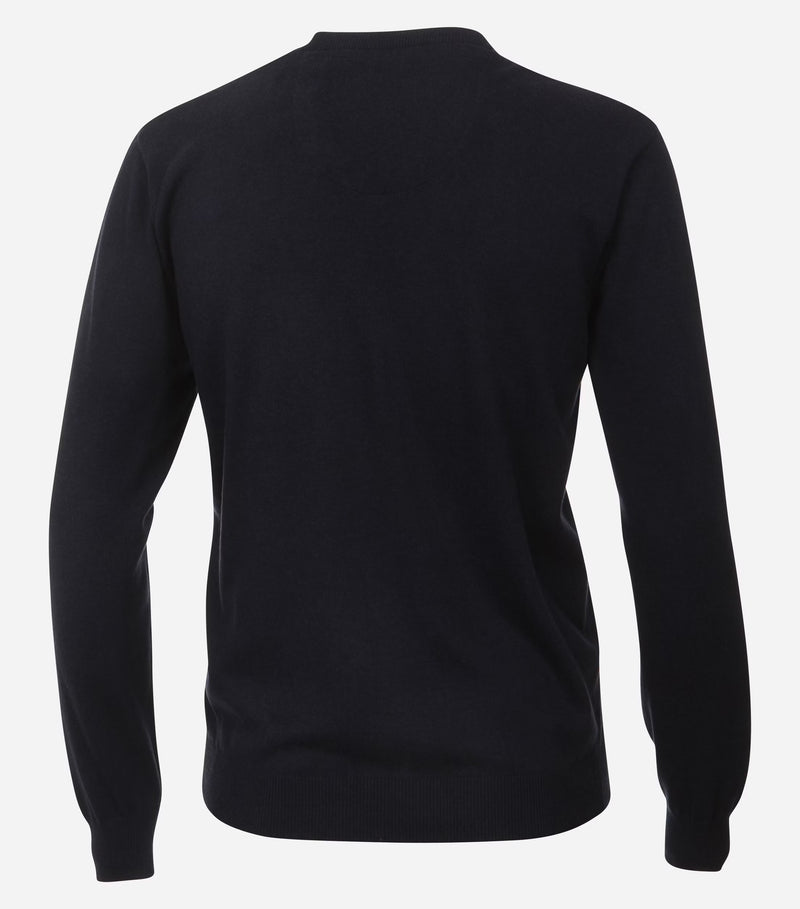 Plain V Neck Jumper - Navy