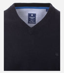 Plain V Neck Jumper - Navy