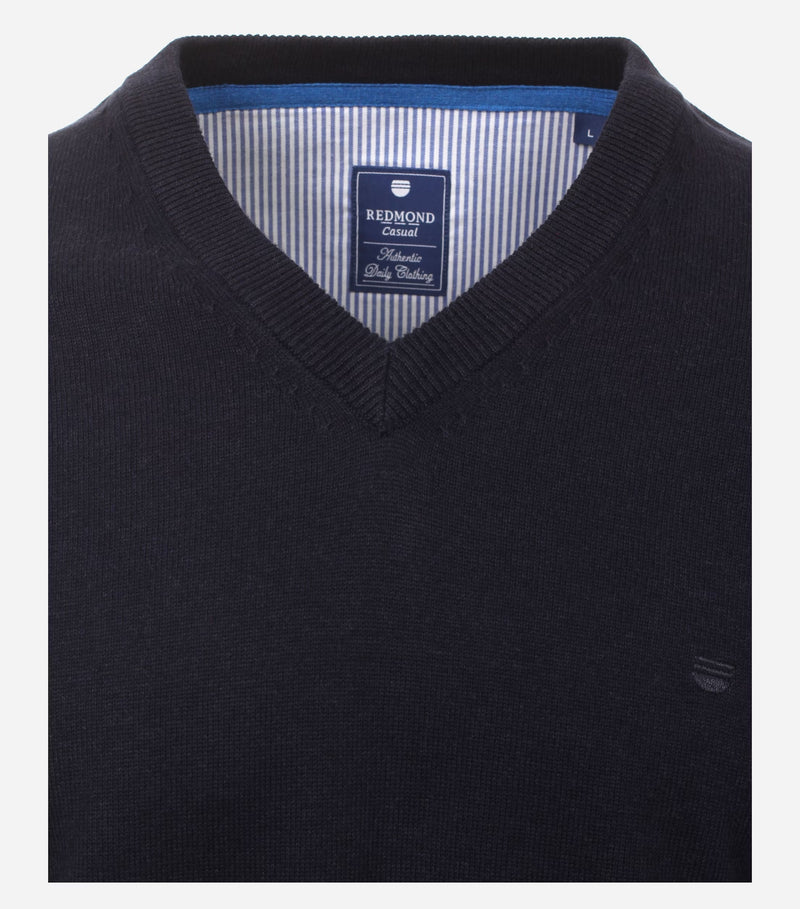Plain V Neck Jumper - Navy