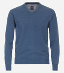 Plain V Neck Jumper - Blue 121