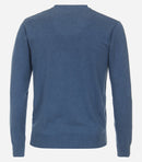 Plain V Neck Jumper - Blue 121