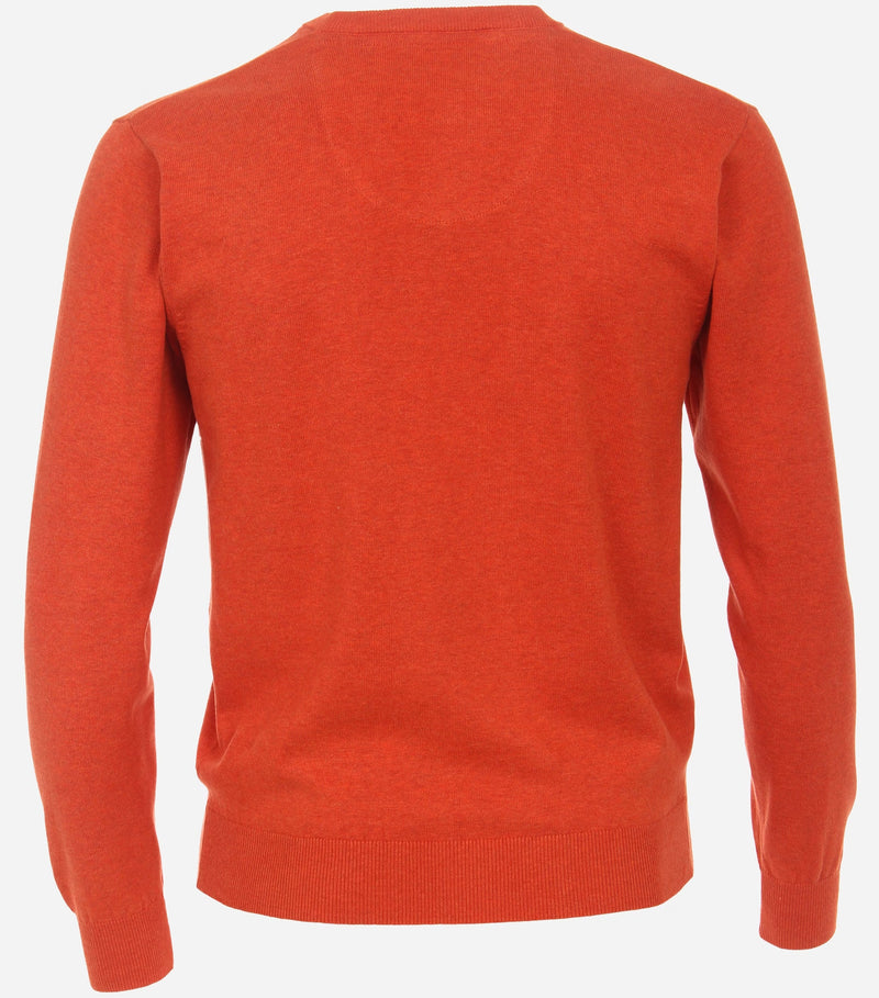 Plain V Neck Jumper - Orange