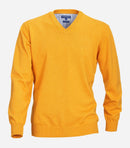 Plain V Neck Jumper - Yellow