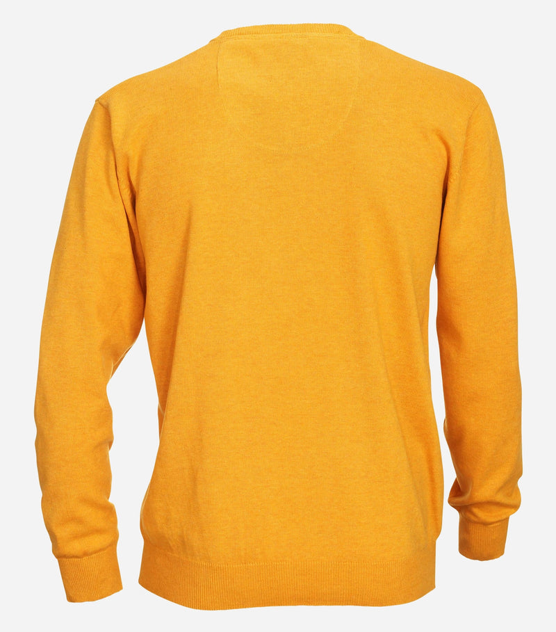 Plain V Neck Jumper - Yellow