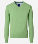 Plain V Neck Jumper - Green