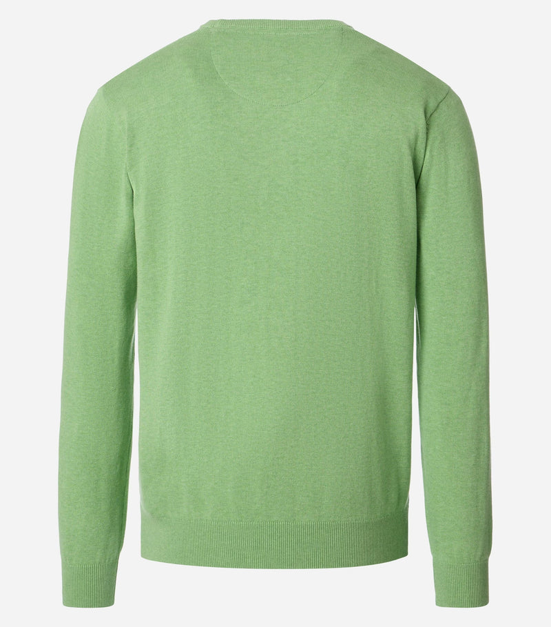 Plain V Neck Jumper - Green