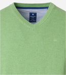 Plain V Neck Jumper - Green