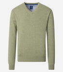 Plain V Neck Jumper - Green
