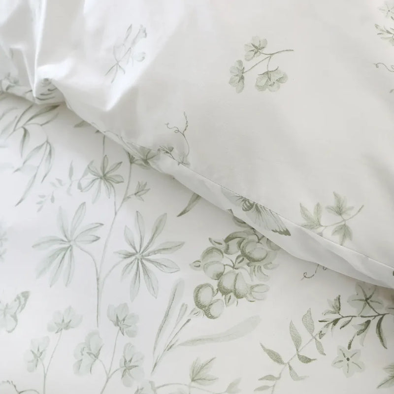 Thea Floral Duvet Cover Set - Green