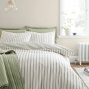 Hampton Stripe Duvet Cover Set - Green