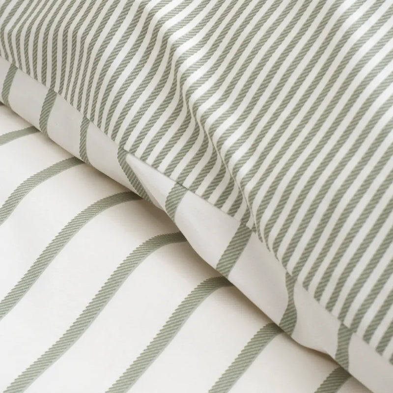 Hampton Stripe Duvet Cover Set - Green