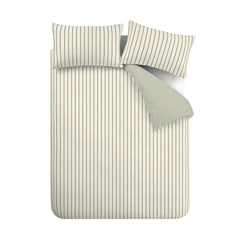Hampton Stripe Duvet Cover Set - Green