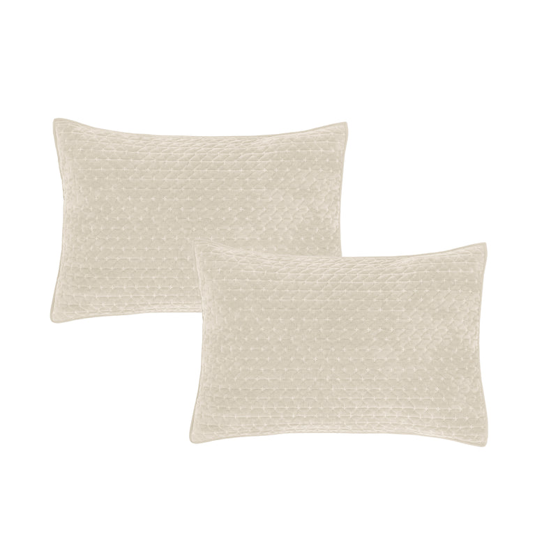 Attica Velvet Pillow Sham Pair - Natural