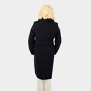 Fur Detail Coat - Navy