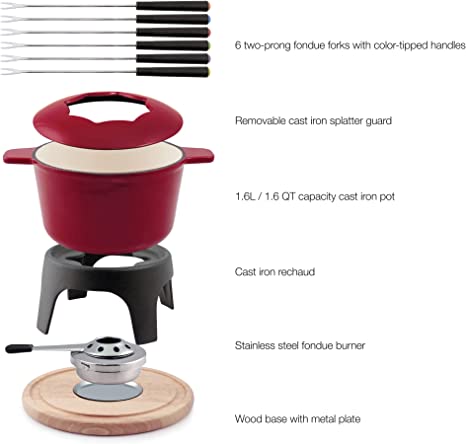 Sierra 11 Piece Fondue Set - Cherry Red