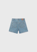 Denim Shorts With Rivets - Medium