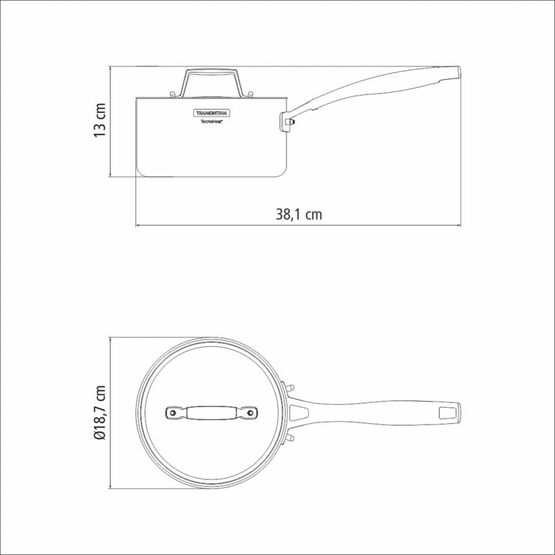 3-Ply Stainless Steel Saucepan - 18cm