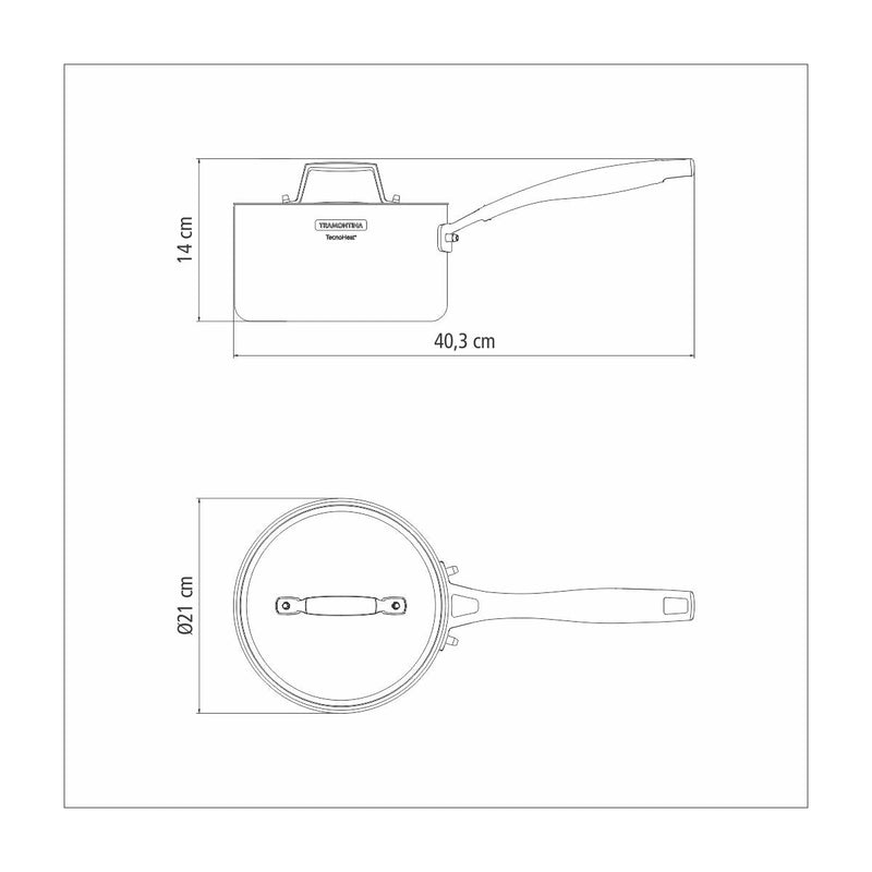 3-Ply Stainless Steel Saucepan - 20cm