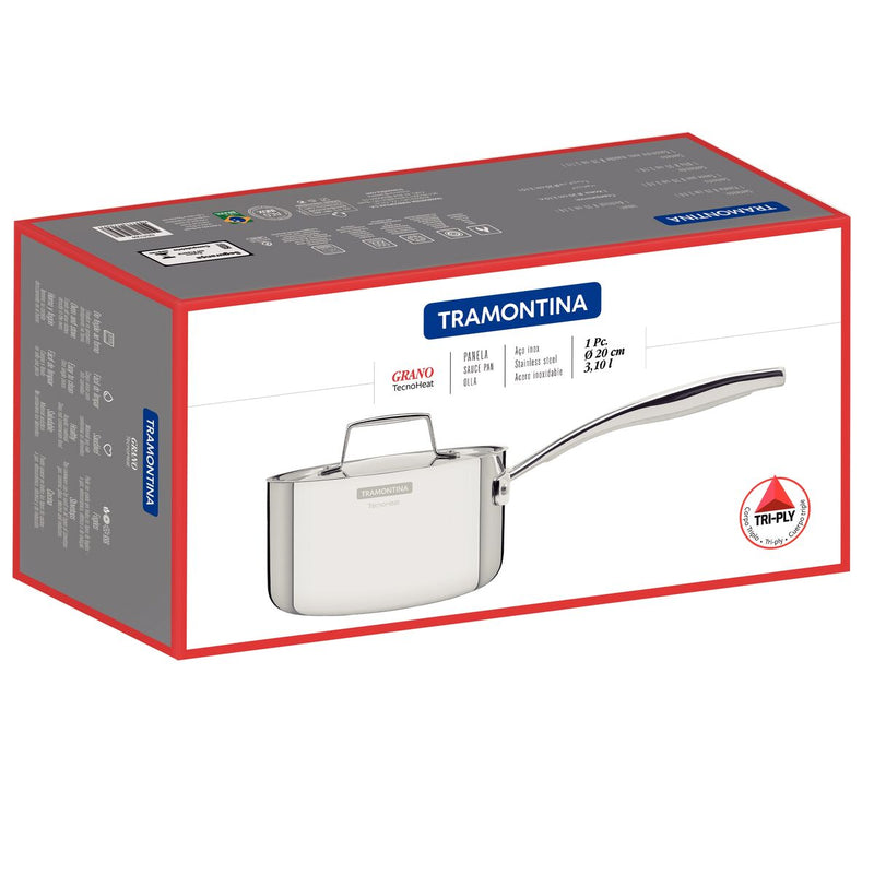 3-Ply Stainless Steel Saucepan - 20cm