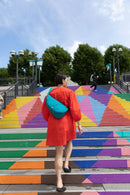 Small Textured Nylon Bag - Capri Blue