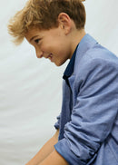 Boys Linen Jacket - Indigo