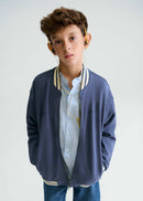 Striped Bomber Jacket - Ocean