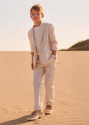 Linen Suiting Trouser - Oat Mix