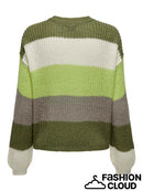 Badut Stripe Round Neck Jumper - Winter Moss