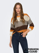 Badut Stripe Round Neck Jumper - Golden Ochre