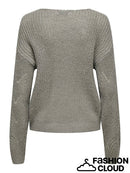 Badut Glitter Detail V Neck Jumper - December Sky/silver Lurex