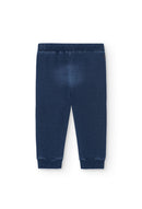 Fleece Denim Trousers - Blue