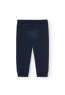 Fleece Denim Trousers - Dark Blue