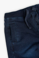 Fleece Denim Trousers - Dark Blue
