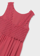 Guipur Dress - Coral