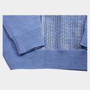 Pattern V Neck Jumper - Sapphire