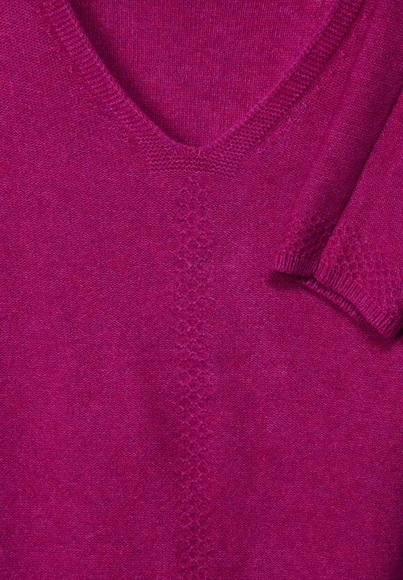 V-Neck Sweater - Purple/pink Melange