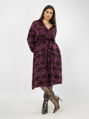 MAGENTA PRINT DRESS - Magenta