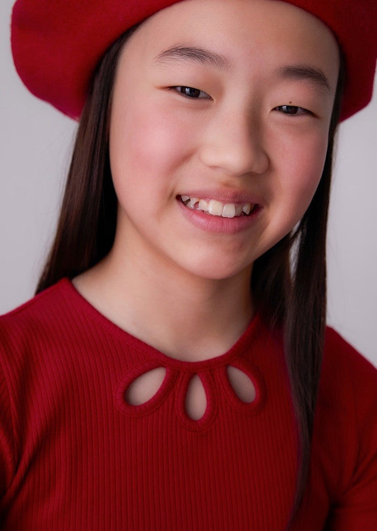 Long Sleeve Ribbed Shirt - Red