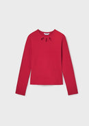 Long Sleeve Ribbed Shirt - Red