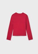 Long Sleeve Ribbed Shirt - Red