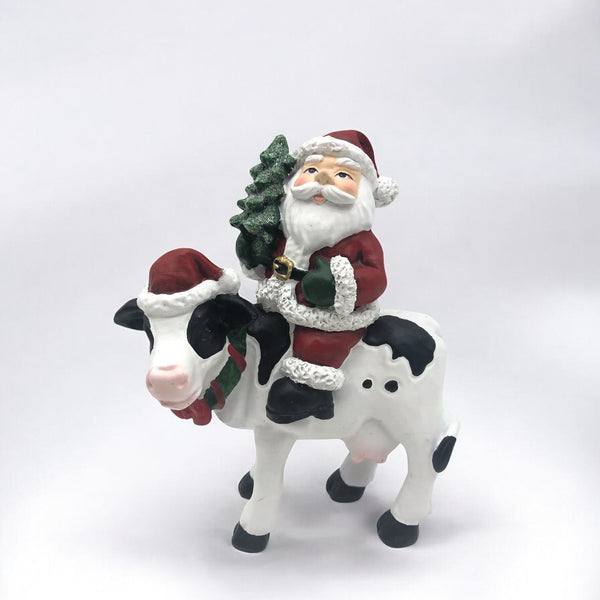 Santa with Cow & Christmas Tree