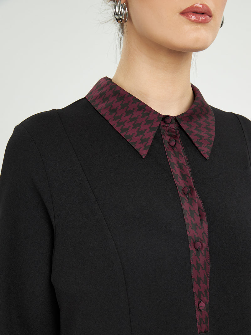 BLACK DRESS TRIM COLLAR AND CUFF - Black