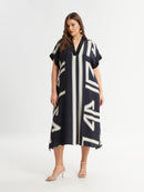 BLACK AND BEIGE STRIPE DRESS - Black/beige