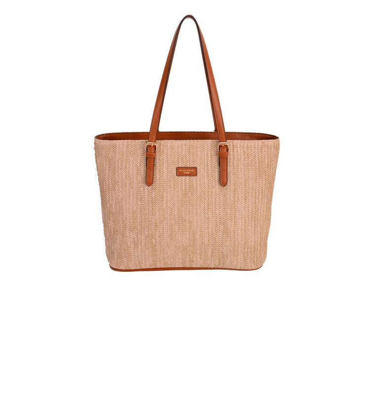 Straw Shopper - Cognac