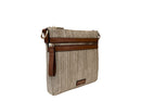 Straw Zip Top Crossbody - Cognac