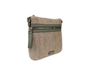 Straw Zip Top Crossbody - Sage Green